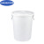 京顿 大号圆桶塑料水桶加厚带盖水桶酒店厨房工业环卫物业垃圾桶 100L白色带盖子