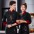 谋福（CNMF）厨师服 酒店餐厅后厨工作服 学校食堂防水厨师服 （黑色上衣+围裙+帽子长袖） XL 
