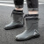 安巧象 雨鞋胶鞋防滑防水耐磨户外雨靴 灰色束口 （39-44）备注 