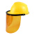 伏兴 防溅面屏+帽套装 防冲击耐高温防护面屏 有机茶色面屏+黄色帽
