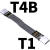 诺安跃  USB3.2扁平数据软排延长线C公type-c弯角转90度 ADTgen2x2 1件起批 T1B-T4B 平直C公-平直C母 0.1m 7天