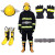 开隆消防 3C认证14款消防服套装训练服战斗服隔热阻燃耐高温头盔手套消防靴5件套  均码XL
