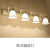 山头林村欧式镜前灯化妆间卫生间浴室水雾镜柜美式led可免打孔镜前灯 木花白色3头+LED灯泡5瓦