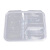 谐晟 一次性透明塑料分格餐盒 打包盒汤碗保鲜盒 薄壁三格1000ml/个*150个 1箱