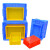 筑华工品  蓝色塑料周转箱 零件物料盒 收纳整理配件箱 胶筐长方形盒子E2工作箱   一个价 475*350*170mm