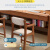 巧手七（QIAOSHOUQI）双人学习桌中学生书桌实木电脑桌椅套装长条桌办公桌写字台 蓝白色 1.6米书桌
