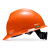梅思安/MSA V-Gard标准型PE V型安全帽工地建筑工程防砸防冲击头盔 超爱戴帽衬带下颚带 可定制 橙色