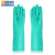 曙亮 丁腈防化手套 绿色2双装M码 耐油污耐酸碱防滑防水工业劳保手套