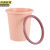 京洲实邦 小号方形粉色 压圈垃圾桶创意卫生间厨房客厅无盖垃圾篓 JZSB-8044