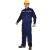 中神盾 SWS-CDS-211 夏季短袖工作服套装男女通用 反光条劳保服 藏蓝色 S/160（1-9套单价）