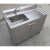 理森厨房304不锈钢水池水槽柜式落地一体式洗菜盆洗碗池带操作台橱柜 升级版120*60*80双池经济款