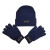 防寒围脖保暖帽子三件套冬季消防防寒帽加厚脖套训练作训手套蓝色 两件套帽子+手套