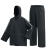 君御黑色雨衣雨裤套装高亮反光条防风分体雨衣TRS008 XL