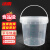 冰禹 加厚透明水桶 超密封塑料桶 酱菜桶涂料桶打包桶带刻度 2L全透明 BYyn-381