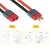 T形电源连接器插件线 航模T型插头对接插座 公母头接带线带保护盖 母头带线30cm
