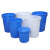 质然 全新料加厚大水桶 带铁柄塑料圆桶 户外储水塑料桶 工业环卫物业大桶 不带盖白色50L铁柄桶（400*320*400mm）