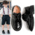 巴九灵男童皮鞋儿童演出鞋黑色英伦风学校学生表演鞋子花童西装礼服童鞋 黑色 29码/鞋内长17.6cm