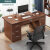 办公桌简约现代电脑桌台式桌书桌办公室桌子卧室学习写字桌 (五抽屉一柜门)深胡桃色140CM(桌椅组合)