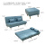 品上凯迪斯 沙发床两用可折叠多功能小户型简易免洗布艺客厅三人懒红沙发 天蓝麻布 1.8米长木脚（2腰枕）