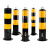 俐茗钢管警示柱黑黄挡车柱活动款带锁立柱LH442壁厚2.5mm高50cm