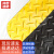 赫思迪格 PVC工业耐磨地垫 流水线用防滑垫橡胶垫 黑底黄边0.6m×0.45m×20mm JG-1635