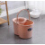 老式挤旋转手压地拖桶拖地拖把桶手动水桶拧水单桶塑料墩布桶 橘粉色