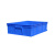谋福 9561加厚零件盒周转箱物料盒收纳盒配件箱塑料盒五金工具盒长方形带盖（4号 蓝色410*310*145）