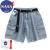 NASA ABOUT官网联名美式复古休闲多口袋工装五分裤男夏季青少年短裤 N250K9608蓝色 M