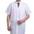 百舸白大褂长袖短袖女修身药房实验实习学生护士冬装夏装隔离衣（男短袖xxxl）