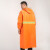 环卫大褂雨衣双反光条长款连体男防雨水加厚成人防水雨披保洁园林 橘色单道反光条