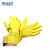 安思尔（Ansell） 87-650 天然橡胶清洁轻量型耐酸碱防化手套 黄色（12副/袋） 6.5-7码 