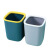 斯铂格 垃圾桶 10L浅绿桶+深蓝圈 北欧风方形 办公室卫生间酒店多色加厚压圈垃圾桶 BGS-239