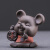 迈恻亦可爱陶瓷鼠摆件生肖老鼠的吉祥物电视柜装饰品桌面工艺品 五福鼠-喜