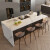 岩板中岛台餐桌一体现代简约家用开放式西厨房多功能储物吧台定制 乳白色