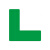 鸣固 5S管理地贴L型地贴工厂桌面地面4角定位标示贴 磨砂L型绿色3CM*3CM*1CM（100只）