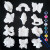 2022新款儿童手工玩具陶瓷白胚涂色石膏娃娃绘画幼儿园创意制作 蝴蝶花园加大 12个带2支笔+12色
