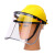 锐麻   配帽式防飞溅面屏切割打磨面罩铝包边支架防护面罩 黄色帽+黑支架+黑色PVC面屏（电焊) 均码 