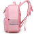爱迪生发明家小学生书包女生1-3年级减负护脊儿童大容量双肩背包 2213-8s 粉色
