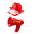 绿野客儿童消防安全帽 儿童消防玩具帽消防员头盔幼儿园安全教育角色过 红色套装9