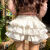 DDRSLNG裙裤女春田花园芭蕾风小个子少女感软妹百搭蛋糕裙立体压皱蓬蓬裙 优质版白色短裙（有内衬） S