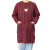海斯迪克 罩衣 反穿衣 棉围裙 长袖围裙 劳保围裙HKQS-177 红色混格子