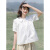 tromlfz夏季新款娃娃领学院风白色衬衫女日系复古甜美设计感小众衬衣 405短 M 95斤-105斤