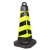 坚冠 反光路锥塑料方锥黑黄斜纹 反光路障警示柱