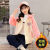 DOGHC7-15岁女童加绒加厚棒球服外套新款韩版中大童洋气女孩连帽卫衣潮 粉色冬季加绒 160