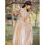 杜香格礼服女1礼服 感春季法式小众设计感V领薄纱连衣裙仙气 长袖 S