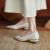 TATAXI女鞋白色尖头伴娘鞋2024春季法式复古平底浅口单鞋女百搭珍珠低跟 米白色 37
