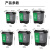 欧润哲  16L绿加灰双桶分类垃圾桶带盖大号户外垃圾桶干湿分离塑料家庭用两分类脚踏方桶设计商用二合一公共场合