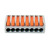 快递接线端子 电线对接接头并线器接头双色按压插拔式端子 橙色8孔端子   10只装