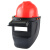 配帽式电焊防护面罩焊工面罩护脸防烤全脸男士面具头戴式高空面罩 支架款高空面罩+红ABS安全帽
