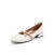 BELLE/百丽女鞋单鞋商场同款新牛皮革复古方头奶奶鞋T4F1DAQ9 白色 36